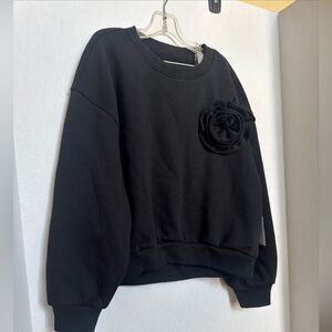 GAP Kids Rosette Sweatshirt Size Medium 8 Black Holiday Sweater NEW Rare